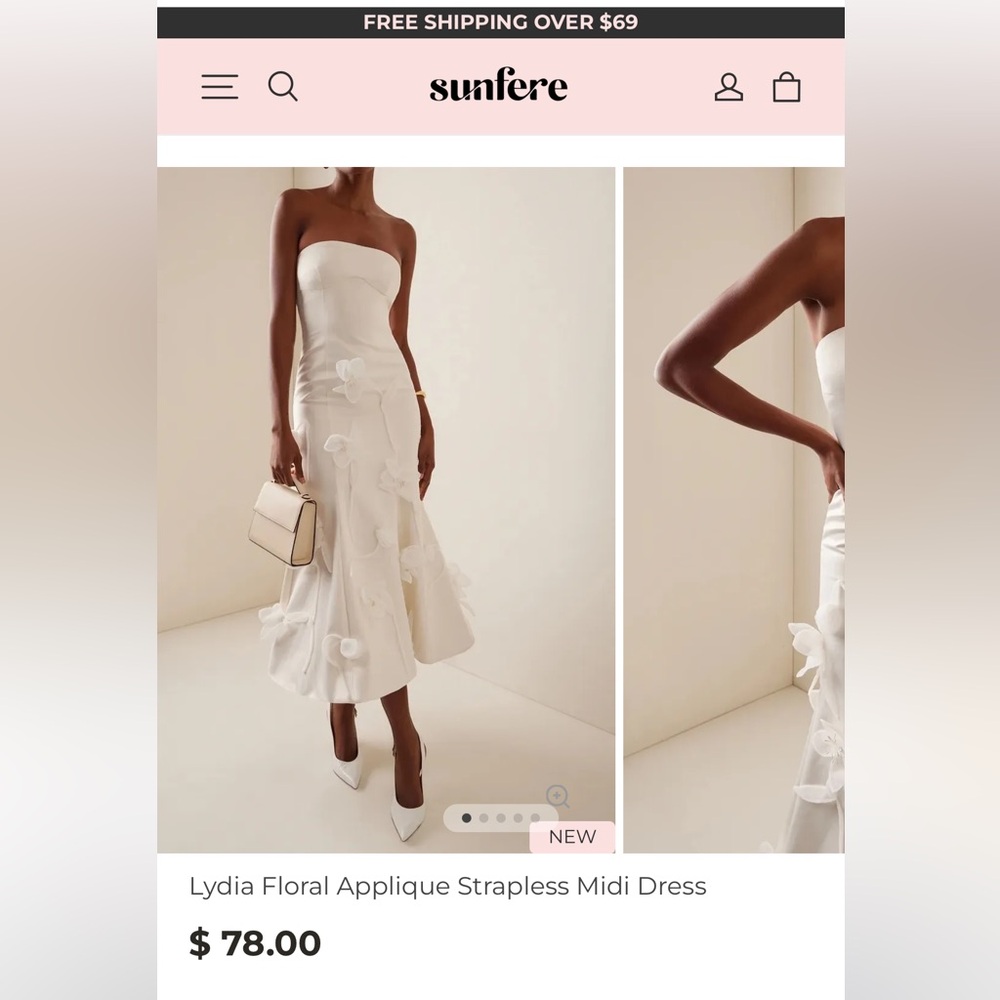 Elegant White Gown with Floral Accents